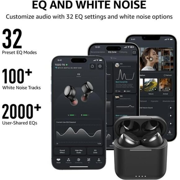 Wireless Bluetooth Earbuds 50H Playtime Waterproof Bass Mic Charging Case - Picture 5 of 7